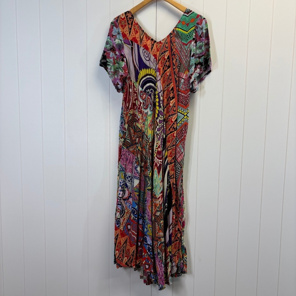 Unbranded Boho Maxi Kaftan Dress Women Size XL Festival Hippie Patchwork Print - Picture 2 of 8